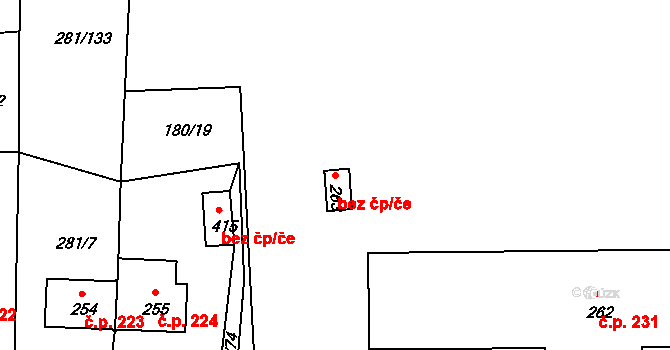Loučovice 44181868 na parcele st. 263 v KÚ Loučovice, Katastrální mapa