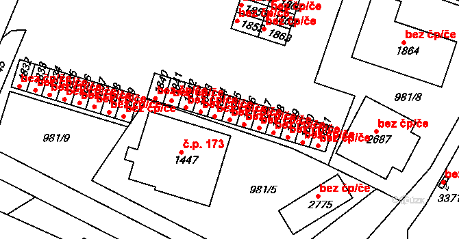 Lanškroun 45477868 na parcele st. 1845 v KÚ Lanškroun, Katastrální mapa