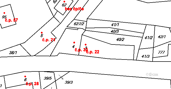Čenkov 22, Třešť na parcele st. 3 v KÚ Čenkov u Třešti, Katastrální mapa