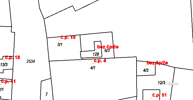 Borovany 97075868 na parcele st. 129 v KÚ Trocnov, Katastrální mapa