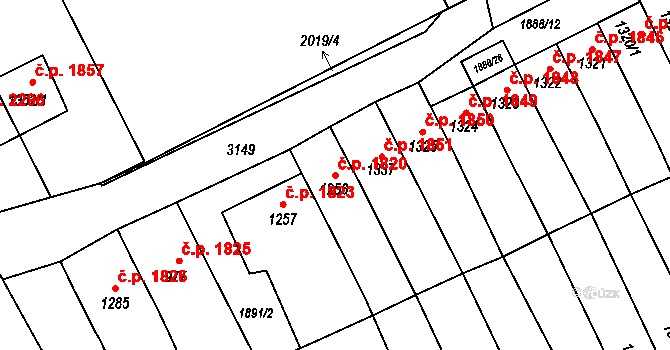 Kroměříž 1820 na parcele st. 1256 v KÚ Kroměříž, Katastrální mapa