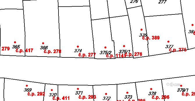 Lipník nad Bečvou I-Město 1141, Lipník nad Bečvou na parcele st. 375/2 v KÚ Lipník nad Bečvou, Katastrální mapa