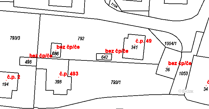 Herálec 116621869 na parcele st. 642 v KÚ Český Herálec, Katastrální mapa