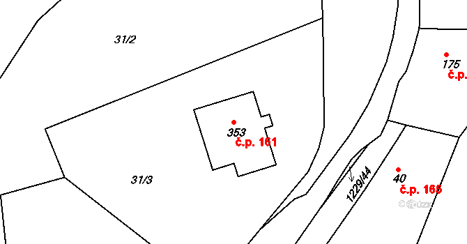 Ejpovice 161 na parcele st. 353 v KÚ Ejpovice, Katastrální mapa