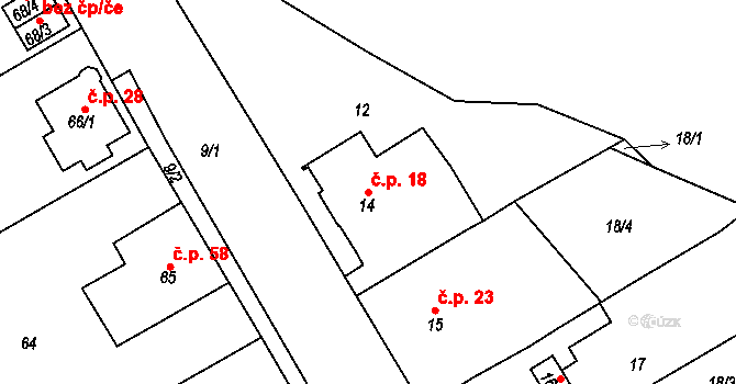 Dolní Pochlovice 18, Kynšperk nad Ohří na parcele st. 14 v KÚ Dolní Pochlovice, Katastrální mapa