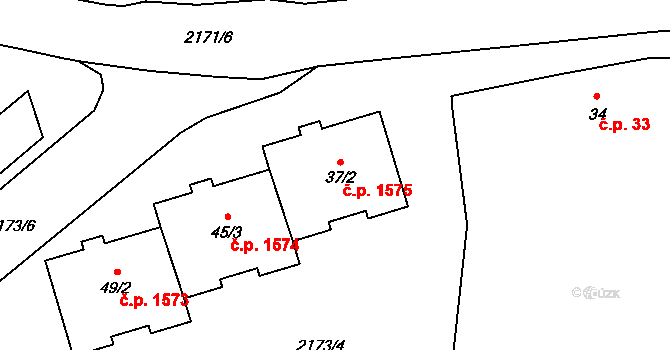 Stodůlky 1575, Praha na parcele st. 37/2 v KÚ Stodůlky, Katastrální mapa
