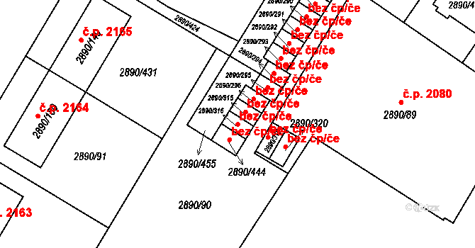 Opava 38103869 na parcele st. 2890/316 v KÚ Opava-Předměstí, Katastrální mapa