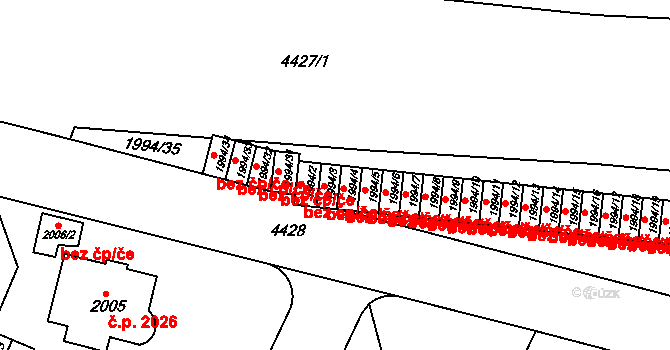 Teplice 39156869 na parcele st. 1994/4 v KÚ Teplice, Katastrální mapa
