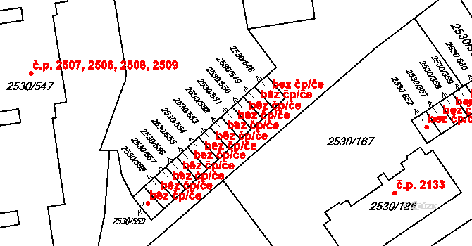 Opava 43802869 na parcele st. 2530/551 v KÚ Opava-Předměstí, Katastrální mapa