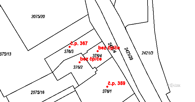 Humpolec 50119869 na parcele st. 376/4 v KÚ Humpolec, Katastrální mapa