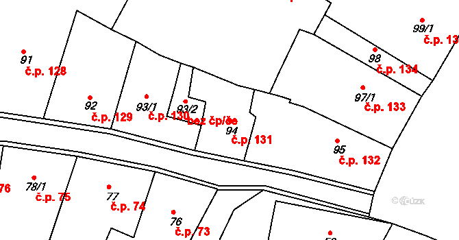 Sušice I 131, Sušice na parcele st. 94 v KÚ Sušice nad Otavou, Katastrální mapa