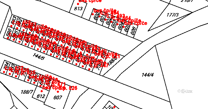 Černovice 621 na parcele st. 735 v KÚ Černovice u Tábora, Katastrální mapa
