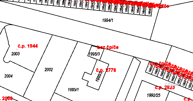 Teplice 88868869 na parcele st. 1995/3 v KÚ Teplice, Katastrální mapa