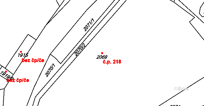 Hořovice 218 na parcele st. 2069 v KÚ Hořovice, Katastrální mapa