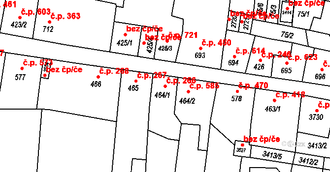 Hořice 266 na parcele st. 464/1 v KÚ Hořice v Podkrkonoší, Katastrální mapa