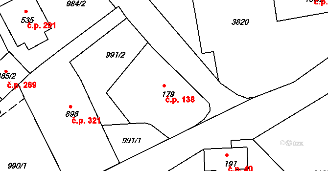 Jílové 138 na parcele st. 179 v KÚ Jílové u Děčína, Katastrální mapa