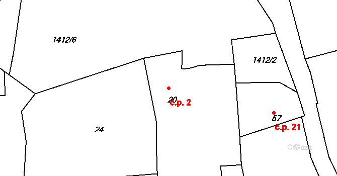 Neštětice 2, Neveklov na parcele st. 20 v KÚ Neštětice, Katastrální mapa