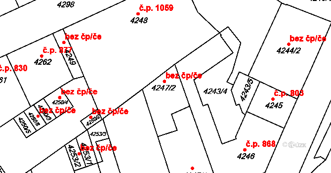 Teplice 39164870 na parcele st. 4247/2 v KÚ Teplice, Katastrální mapa