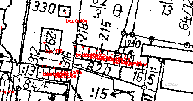 Obrataň 39268870 na parcele st. 215 v KÚ Obrataň, Katastrální mapa