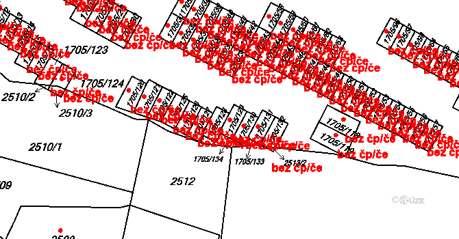 Liberec 40847870 na parcele st. 1705/129 v KÚ Starý Harcov, Katastrální mapa