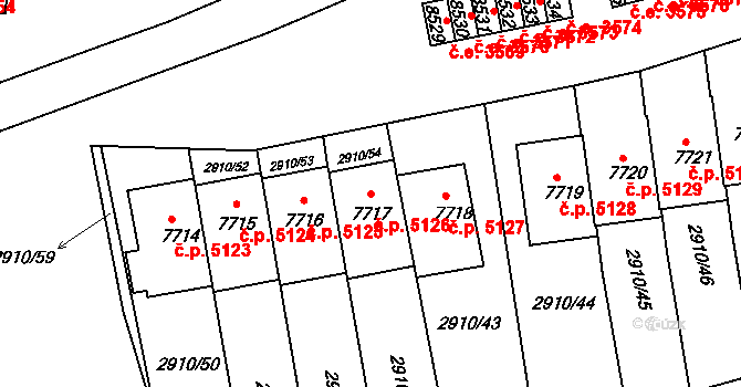 Zlín 5126 na parcele st. 7717 v KÚ Zlín, Katastrální mapa