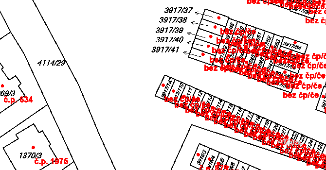 Roudnice nad Labem 43387870 na parcele st. 3917/132 v KÚ Roudnice nad Labem, Katastrální mapa