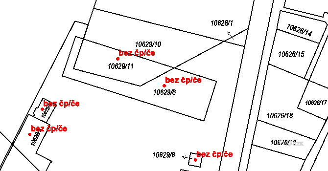 Plzeň 48178870 na parcele st. 10629/8 v KÚ Plzeň, Katastrální mapa