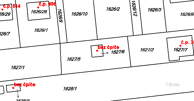 Ostrava 48728870 na parcele st. 1627/6 v KÚ Hošťálkovice, Katastrální mapa
