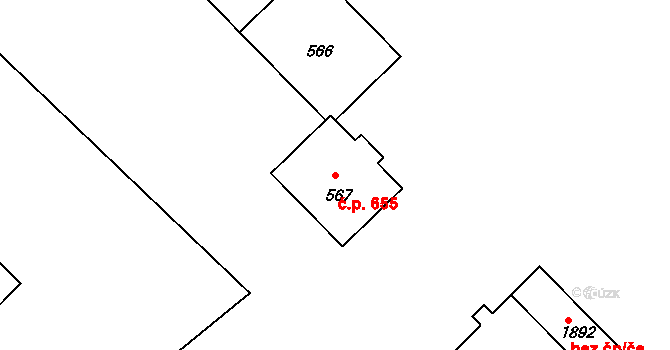 Kdyně 655 na parcele st. 567 v KÚ Kdyně, Katastrální mapa