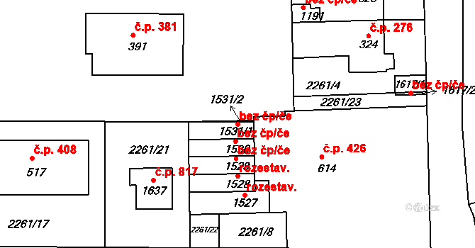 Zliv 80943870 na parcele st. 1531/1 v KÚ Zliv u Českých Budějovic, Katastrální mapa