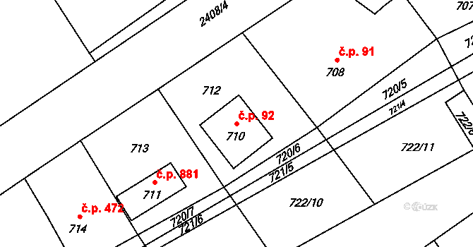 Butovice 92, Studénka na parcele st. 710 v KÚ Butovice, Katastrální mapa