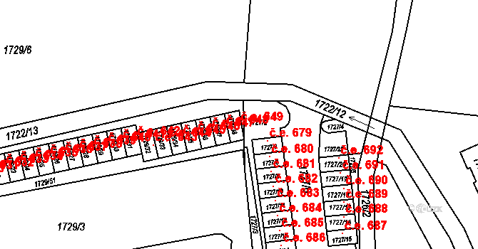 Miřetice u Klášterce nad Ohří 649, Klášterec nad Ohří na parcele st. 1729/38 v KÚ Miřetice u Klášterce nad Ohří, Katastrální mapa
