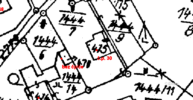 Nové Sady 30, Horní Štěpánov na parcele st. 415 v KÚ Horní Štěpánov, Katastrální mapa