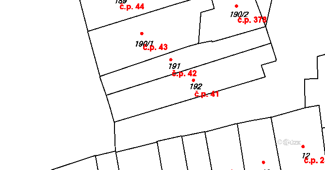 Lipník nad Bečvou I-Město 41, Lipník nad Bečvou na parcele st. 192 v KÚ Lipník nad Bečvou, Katastrální mapa