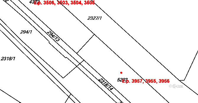 Jablonec nad Nisou 3955,3956,3957 na parcele st. 5203 v KÚ Jablonec nad Nisou, Katastrální mapa