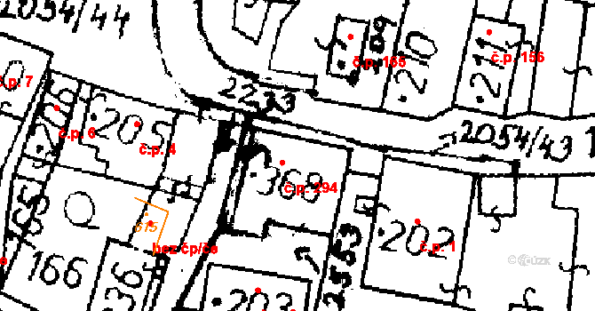 Verneřice 294 na parcele st. 368 v KÚ Verneřice, Katastrální mapa