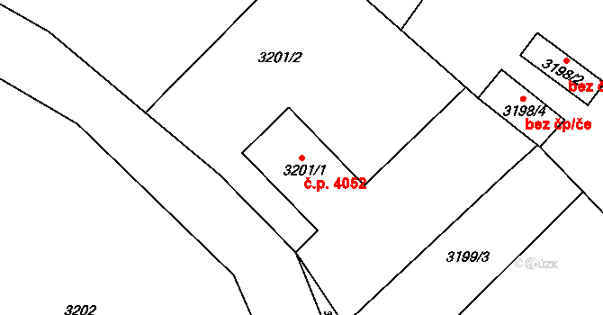 Frýdlant 4052 na parcele st. 3201/1 v KÚ Frýdlant, Katastrální mapa