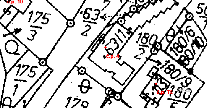 Javorník 4, Vacov na parcele st. 63/1 v KÚ Javorník u Stach, Katastrální mapa