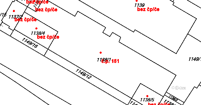 Miřetice u Klášterce nad Ohří 151, Klášterec nad Ohří na parcele st. 1138/1 v KÚ Miřetice u Klášterce nad Ohří, Katastrální mapa