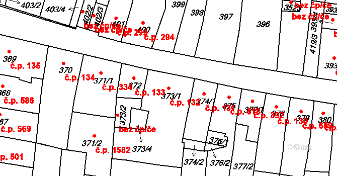Duchcov 132 na parcele st. 373/1 v KÚ Duchcov, Katastrální mapa