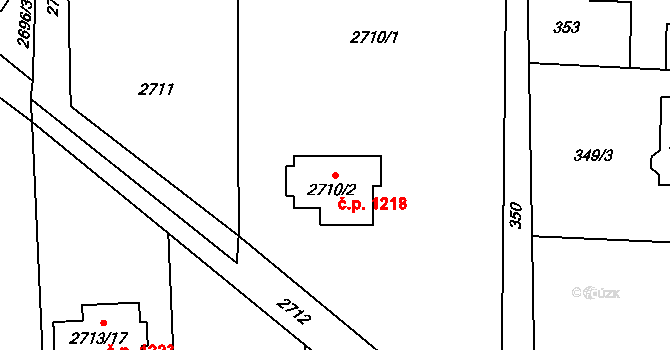 Dětmarovice 1218 na parcele st. 2710/2 v KÚ Dětmarovice, Katastrální mapa