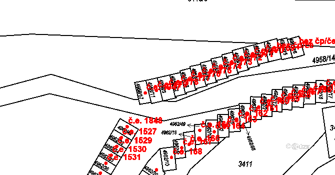 Znojmo 178 na parcele st. 4958/3 v KÚ Znojmo-město, Katastrální mapa
