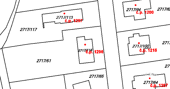 Kylešovice 1296, Opava na parcele st. 2717/114 v KÚ Kylešovice, Katastrální mapa