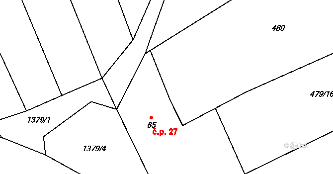 Nesperská Lhota 27, Vlašim na parcele st. 65 v KÚ Nesperská Lhota, Katastrální mapa