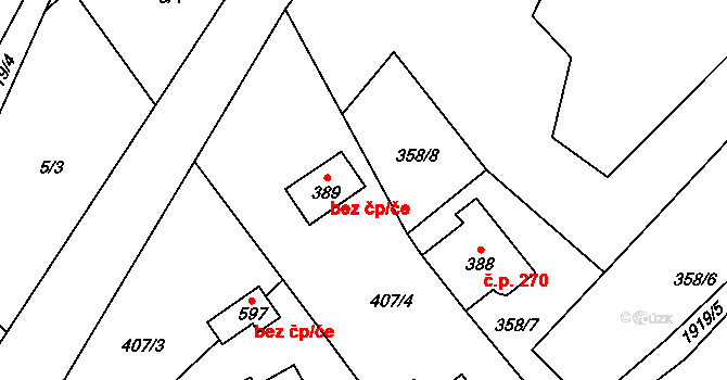 Milíkov 40178871 na parcele st. 389 v KÚ Milíkov u Jablunkova, Katastrální mapa
