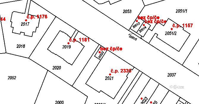 Praha 40424871 na parcele st. 2022/2 v KÚ Smíchov, Katastrální mapa