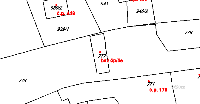 Zádveřice-Raková 41191871 na parcele st. 777 v KÚ Zádveřice, Katastrální mapa