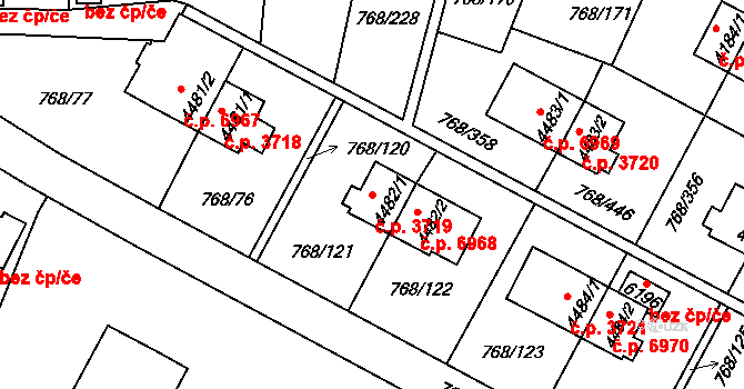 Zlín 3719 na parcele st. 4482/1 v KÚ Zlín, Katastrální mapa