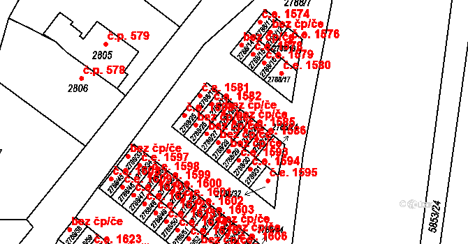 Česká Lípa 42238871 na parcele st. 2788/21 v KÚ Česká Lípa, Katastrální mapa