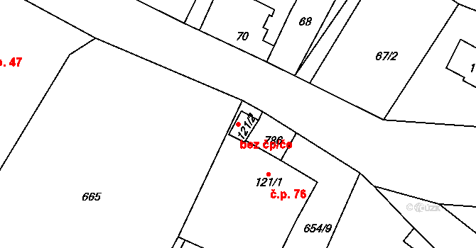 Ždírec nad Doubravou 43604871 na parcele st. 121/2 v KÚ Horní Studenec, Katastrální mapa